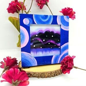 Hand-Painted Frame with Clouds Art Print